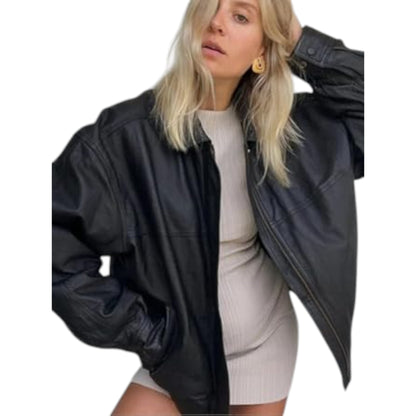 Bold & Timeless Vintage Leather Bomber