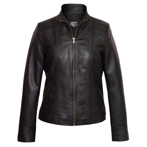 Women Black Leather Jacket Classic & Timeless Design