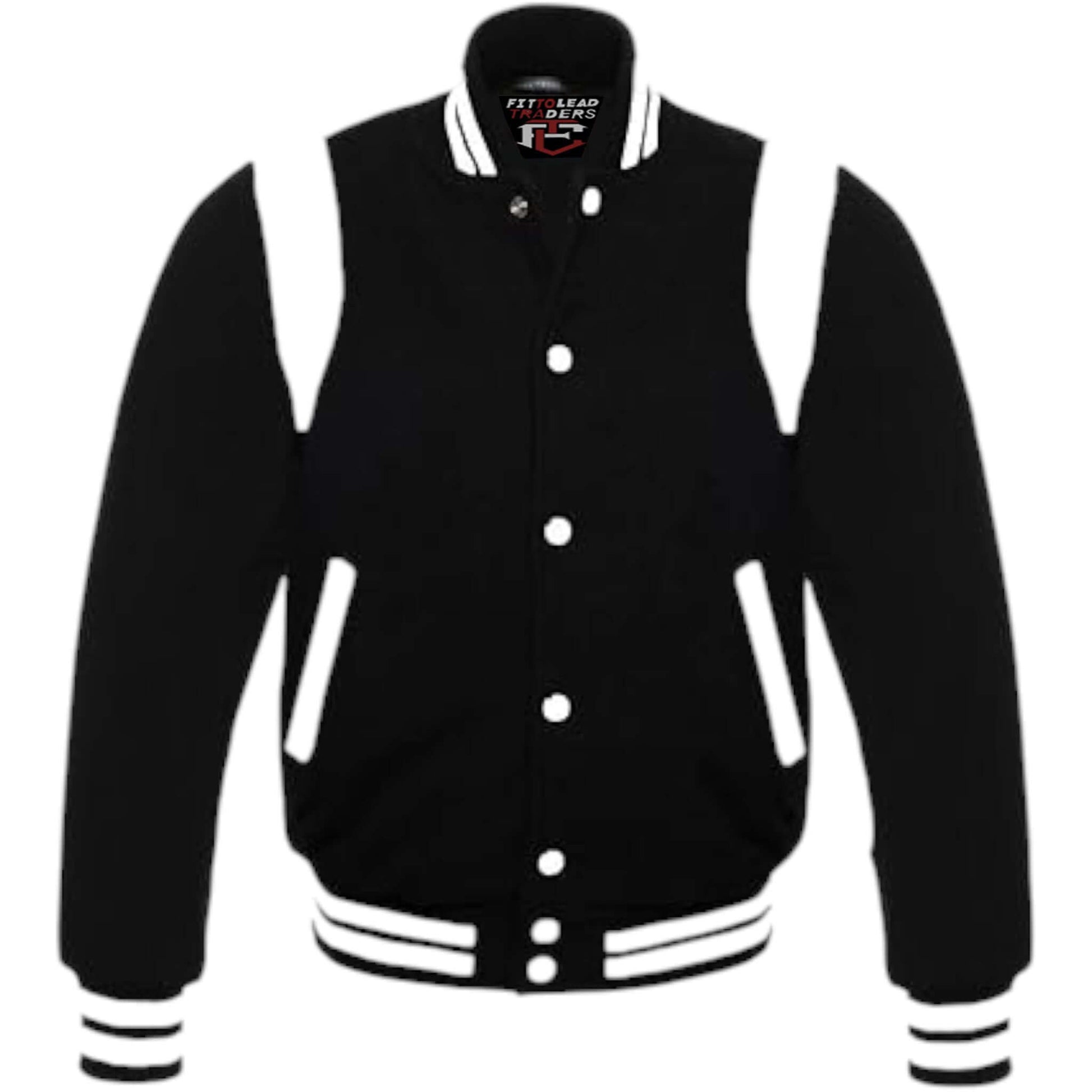 Retro Baseball Jacket Wool Body & Leather Shoulder Inserts