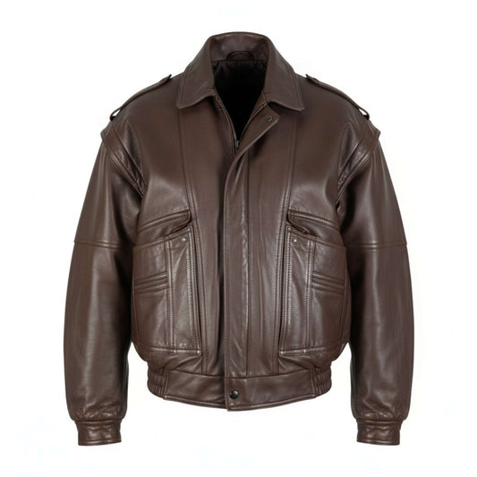 Beautiful 90s Brown Leather Bomber Jacket Women's