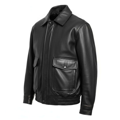 Women Vintage 90s Oversize Genuine Leather Bomber Jacket