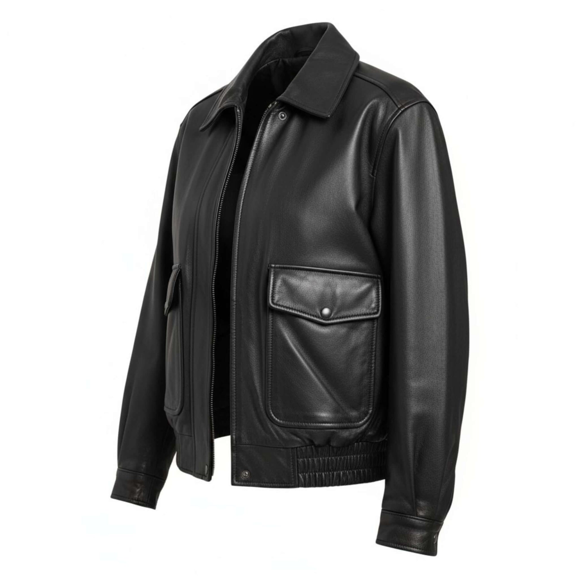 Women Vintage 90s Oversize Genuine Leather Bomber Jacket