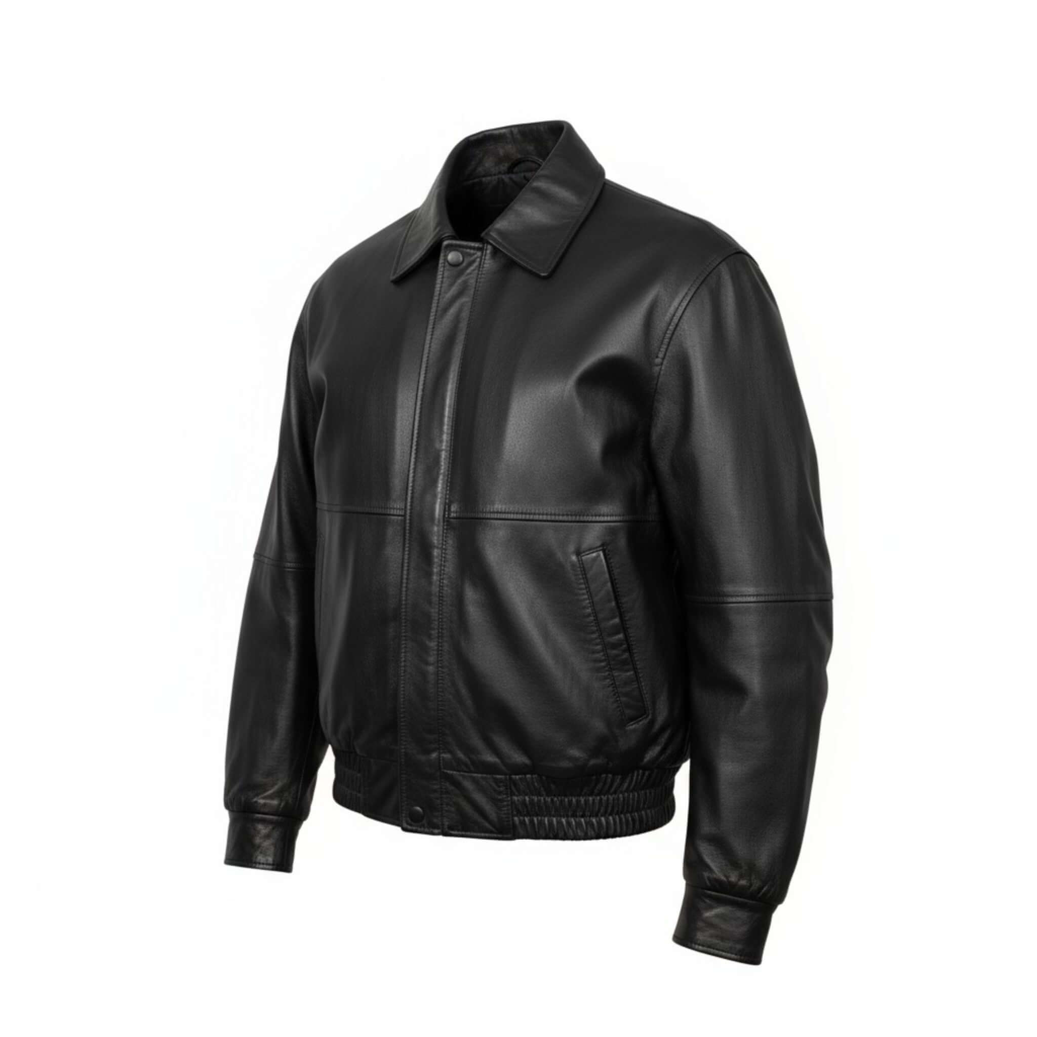 Women vintage leather bomber jacket oversize Jacket