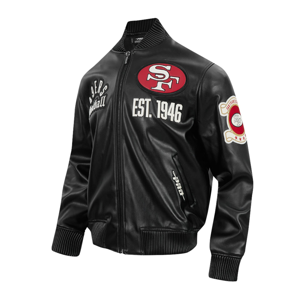 NFL 49ers Modern Leather Varsity Jacket – Men’s Vintage Streetwear Fit