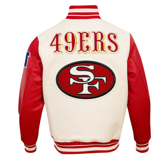 NFL 49ers Classic Wool & Leather Varsity Jacket Timeless Retro Style