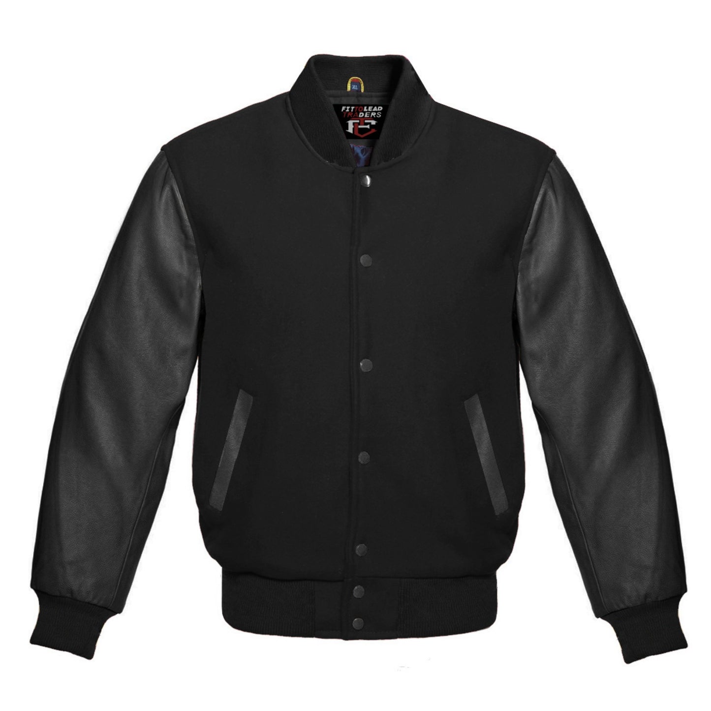 Varsity Jacket – Black Wool & Leather | Classic Collegiate Style