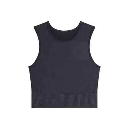 Sleeveless Seamless Crop Top in Acid Wash Fabric