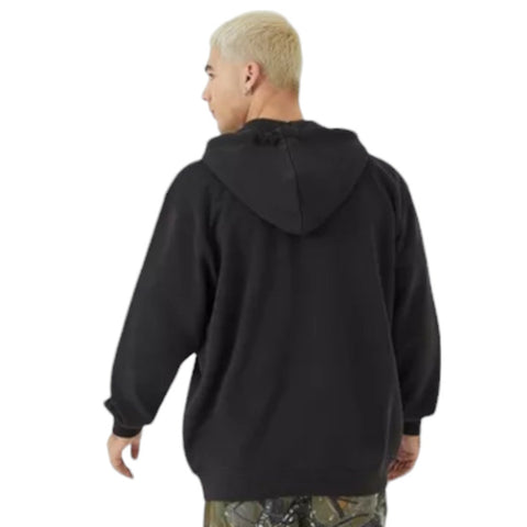 Black Oversized Paradise Hoodie with Zip-Through Design