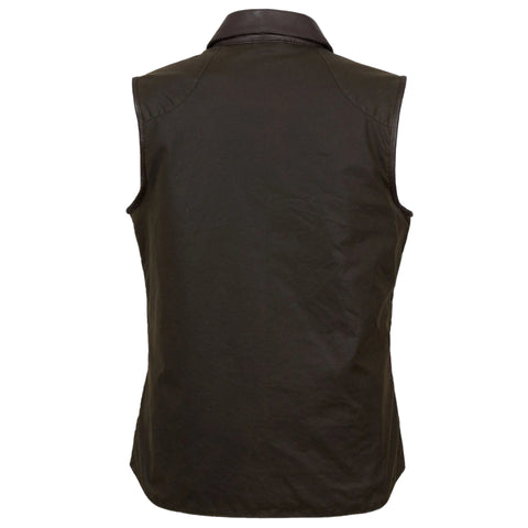 Women Waxed Cotton Utility Vest Dark Brown Stylish & Durable