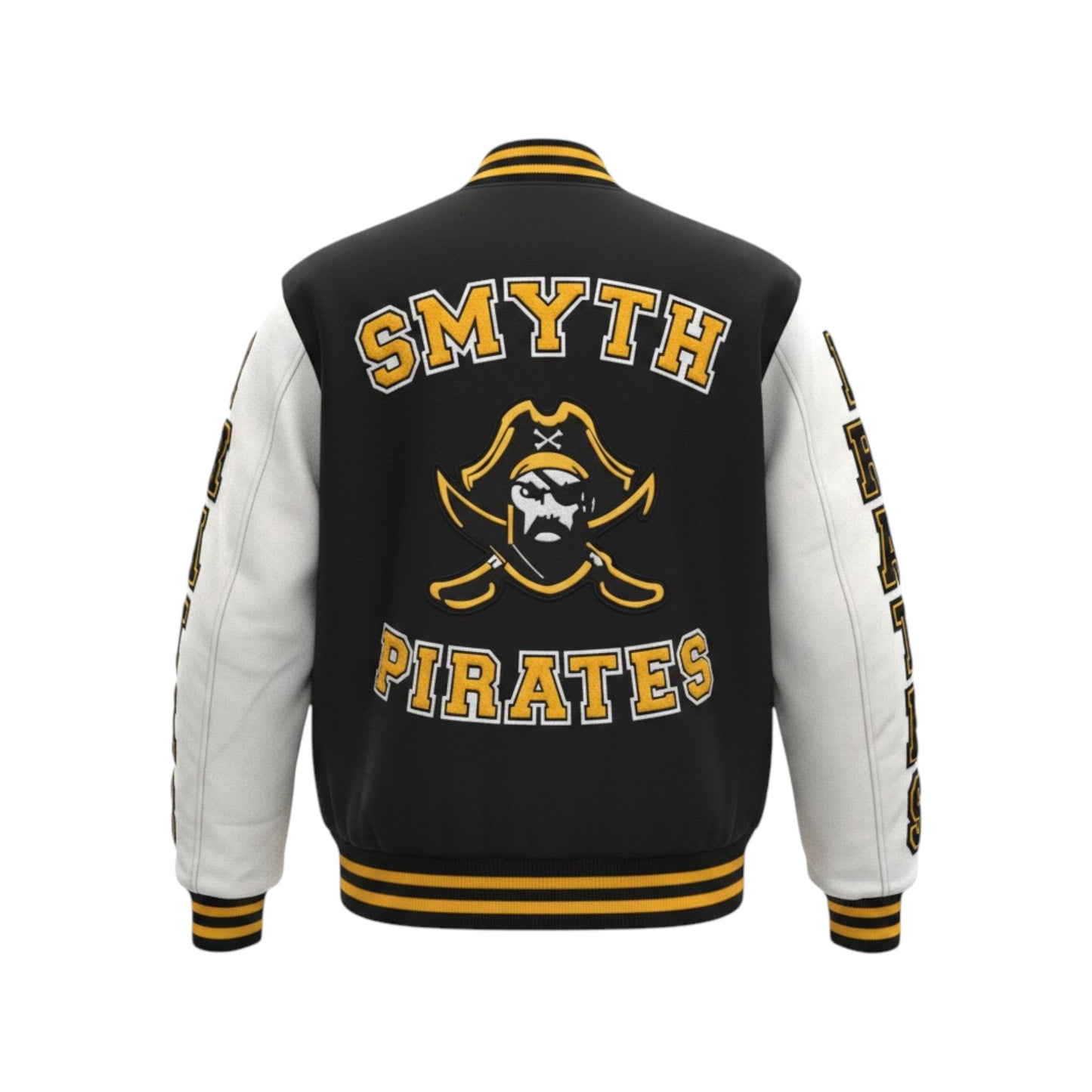 Men’s Navy Blue Varsity Jacket Yellow Letterman Baseball Bomber Coat