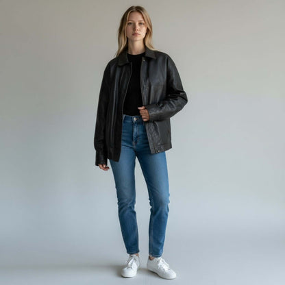  Women's Bold & Timeless Vintage Leather Bomber Jacket