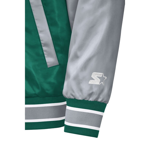 Men’s New York Jets Satin Varsity Jacket Snap Button Bomber