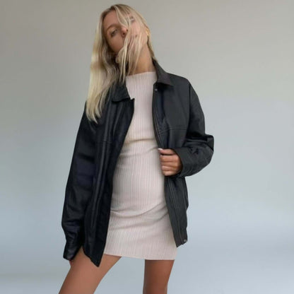  Women's Bold & Timeless Vintage Leather Bomber Jacket