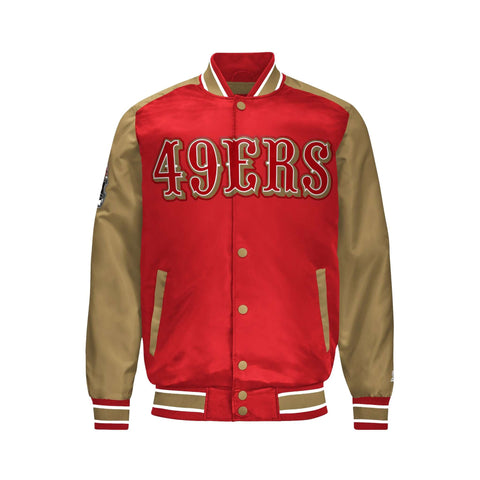 San Francisco 49ers Premium Satin Bomber Jacket Classic Fit