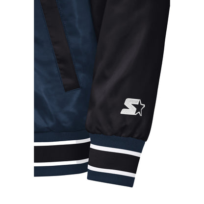 Men’s Seattle Mariners Satin Varsity Jacket – Snap Button Bomber