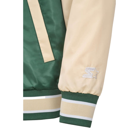 Milwaukee Bucks Satin Varsity Snap Button Jacket