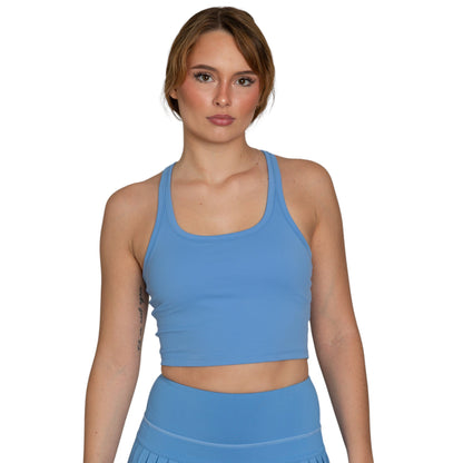 Marina Blue Racerback Tank Top – Cropped Fit