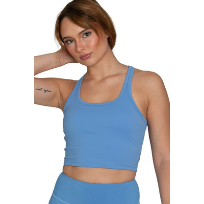 Marina Blue Racerback Tank Top – Cropped Fit