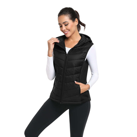 Hooded Puffer Vest Cozy Fleece Insulated Warm Outdoor Layer