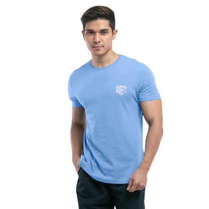 COTTON SHORT SLEEVE T-SHIRT (STRETCHABLE) SKY