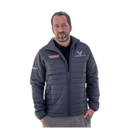 Man wearing a lightweight puffy jacket for men, showcasing warmth and comfort.