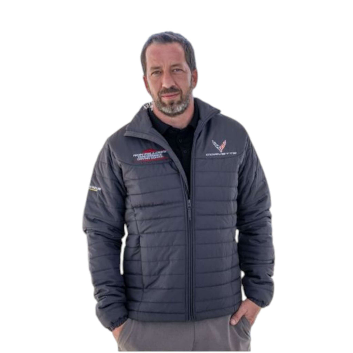 Man wearing a lightweight puffy jacket for men, showcasing warmth and comfort.
