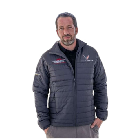 Man wearing a lightweight puffy jacket for men, showcasing warmth and comfort.